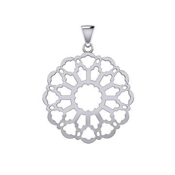 Brigid Ashwood Rose Window Sterling Silver Celtic Pendant TPD447